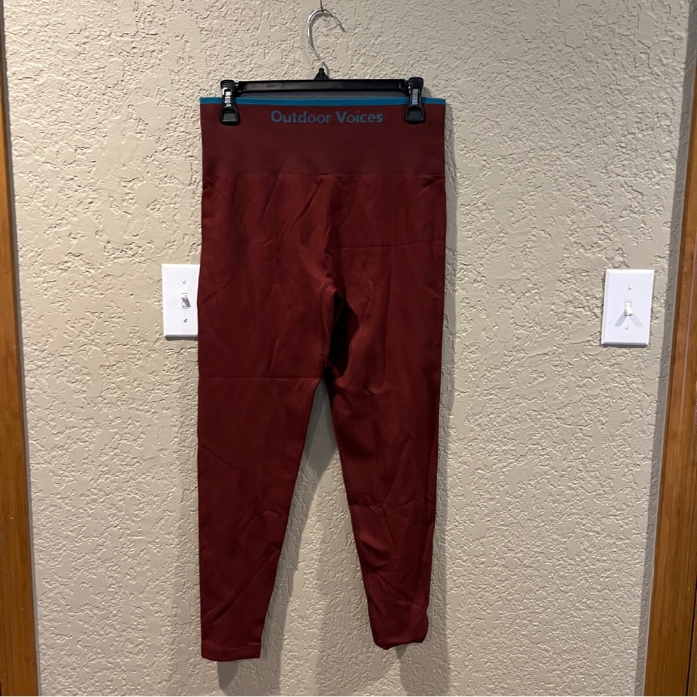 Outdoor Voices SeamlessRib 7/8 Legging Maroon